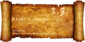 Kinál Zdenka névjegykártya